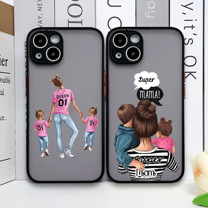 Mode Super Mama Mama Baby Telefon Fall Für iPhone 17 16 15 14 13 12 11 Pro Max Mini 7 8 plus Stoßfest Harte Matte Abdeckung Fundas