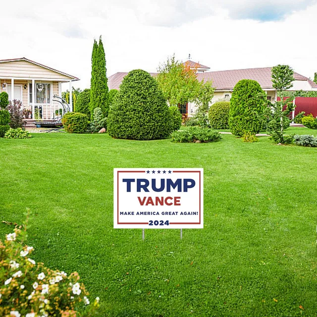 2024 Yard Signs 18 X 12 Inches Double Printing Make America Great Again Trump Us Presidential Campaign Outdoor Insert Sign 2
