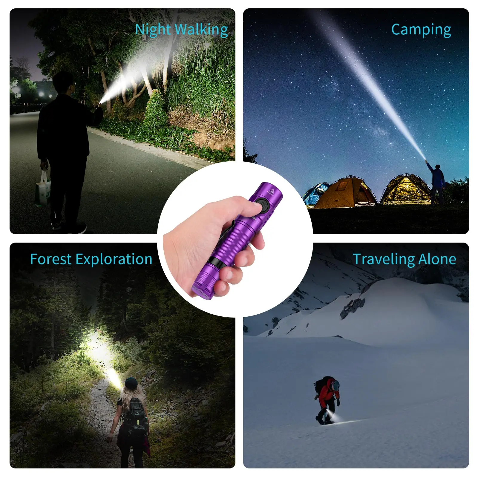 Wurkkos 519A  FC11 Mini Flashlight 18650 LED 1300lm IPX-7 Pocket Light 90CRI USB-C Rechargeable Magnetic Tail IP67 Hiking Lamp