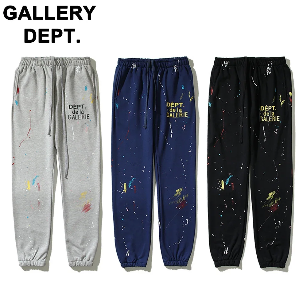 

Tide brand Gallery DEPT ink splash graffiti shorts black graffiti hooded sweatshirt men and women couples sweatpants