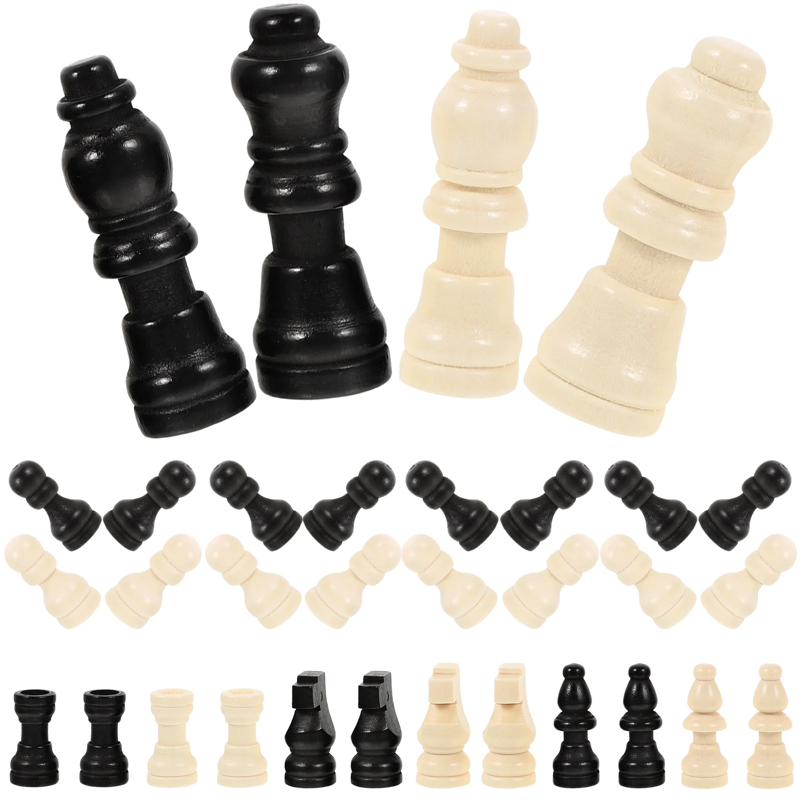 Mini Wooden Chess Pieces International Chess Game Chessboard Accessories Replacement Pieces Board Game Parts Games