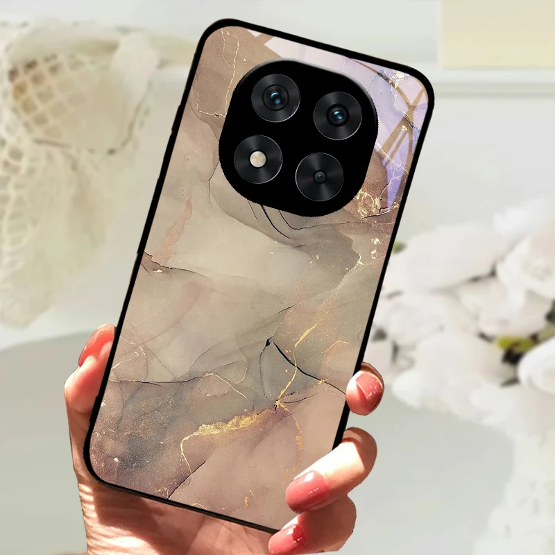 Cute Animal Tempered Glass Phone Case with Shockproof Bumper