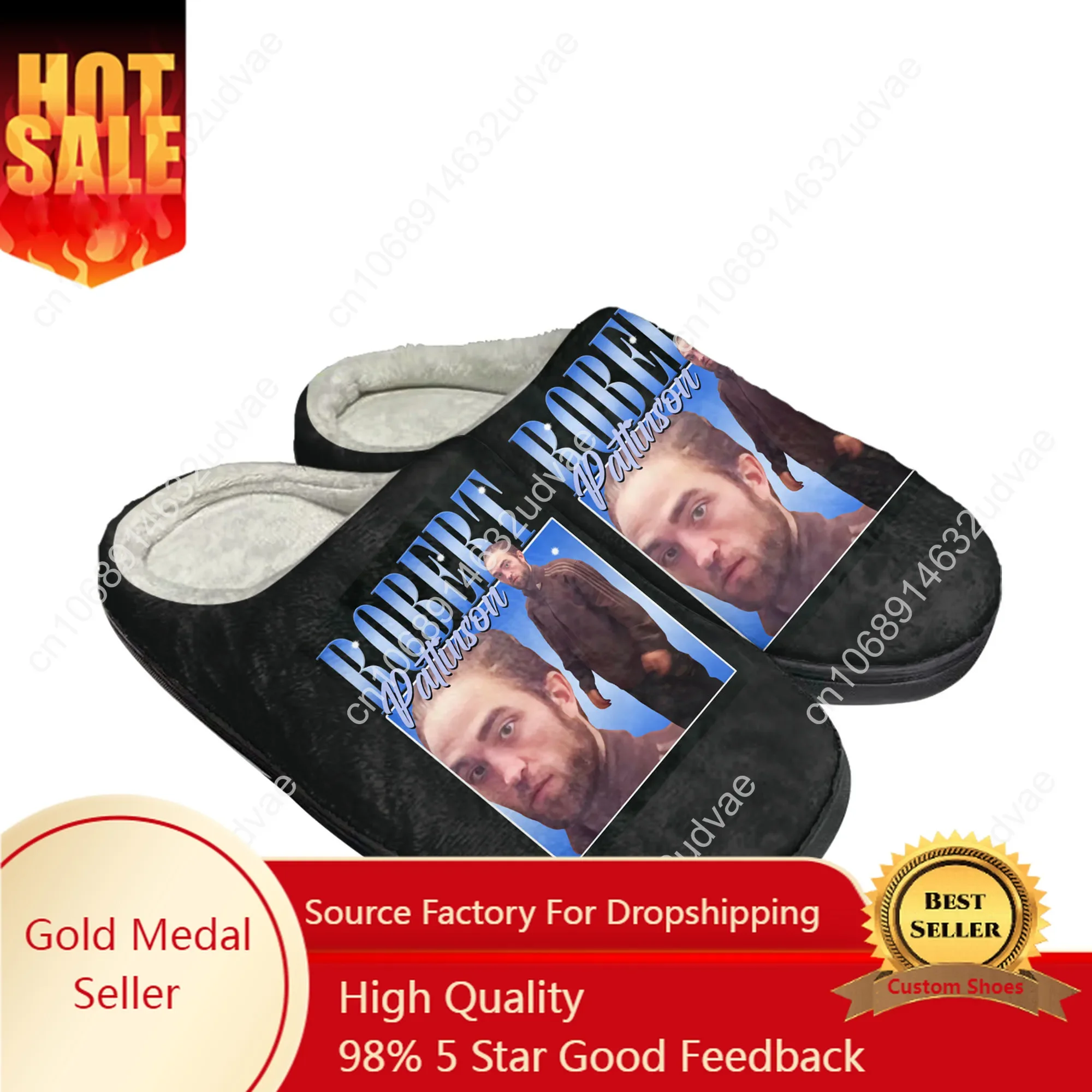 

Robert Pattinson Standing Meme Home Cotton Custom Slippers Mens Womens Sandals Plush Casual Keep Warm Shoes Thermal Slipper