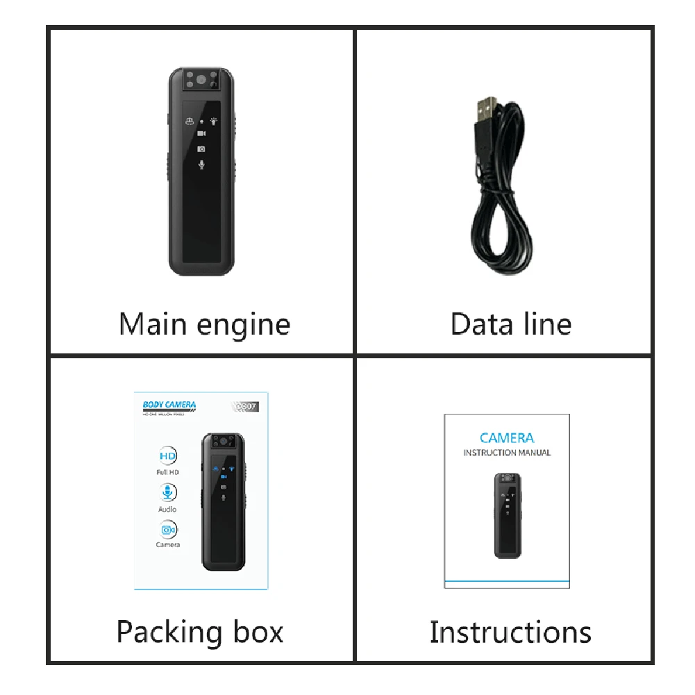 풀 HD 1080P 미니 카메라, 600mAh 캠코더 바디 마운트 캠, 나이트 비전 비디오 녹음기 바디 미니 캠, 자동차 DVR 백 클립