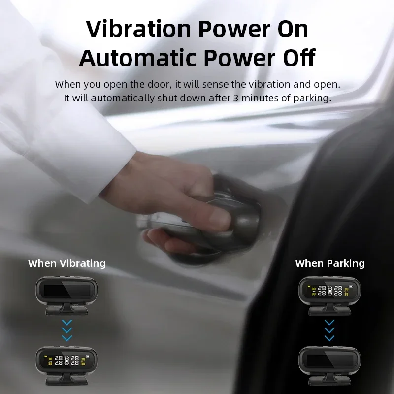 Sistema di monitoraggio della pressione dei pneumatici Avviso di temperatura Carburante TPMS solare Manometro della pressione dei pneumatici per auto Monitor ad alta precisione Allarme automatico - Image 4