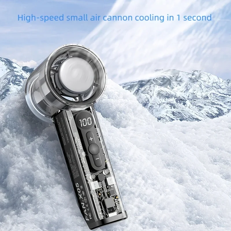 Description Picture 3 of itemPortable Handheld Fan USB Rechargeable Mini Desk Fan Outdoor High-Speed Refrigeration Air Cooling Fan Compact Travel-Friendly