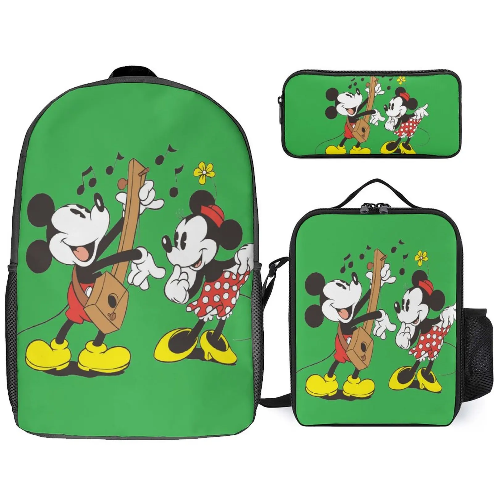 

Boys and Girls Customized Disney Book Bag Three-piece Set Portable Meal Bag Pencil Case Large Capacity Backpack