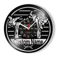 Personalized Karateka Vinyl Record Wall Clock For Boys Room Fighting Sports Japanese Martial Arts Home Decor Custom Karate Clock 1
