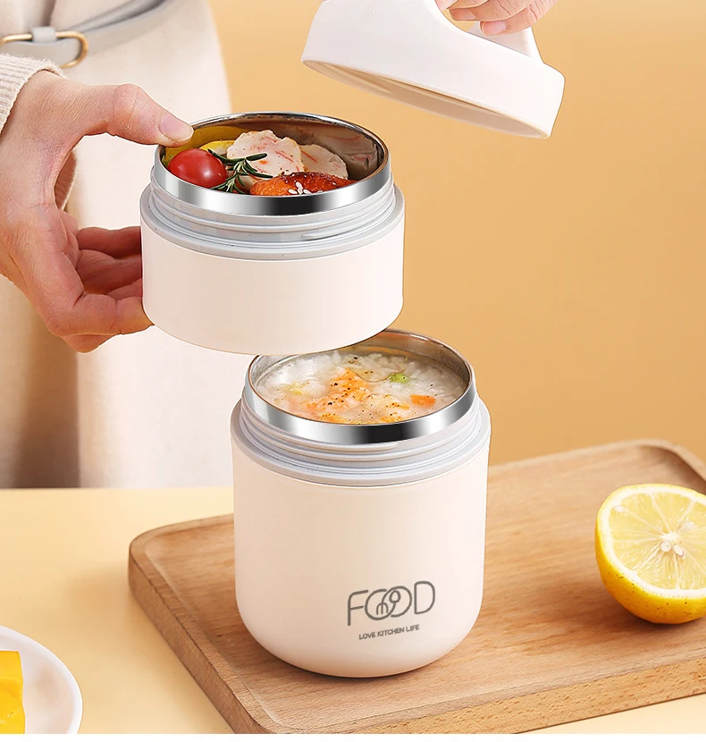 Boîte Repas Isotherme En Acier Inoxydable 304 - Récipient Rond étanche Avec Sac Isotherme