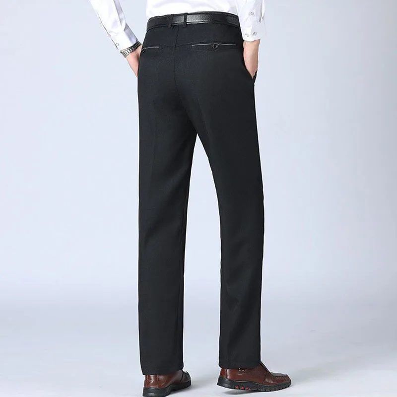 Spring Autumn New Men Suit Pants Business Office Streetwear Fashion Male Solid Pocket Loose Casual Straight Full Trousers 29-40 4