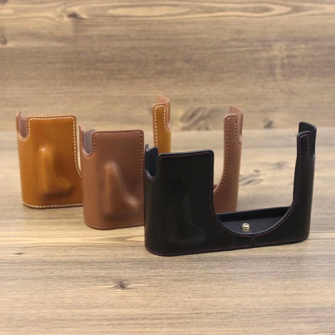 Mezza Custodia Protettiva Per Fotocamera In Vera Pelle Per Leica Q Q-P