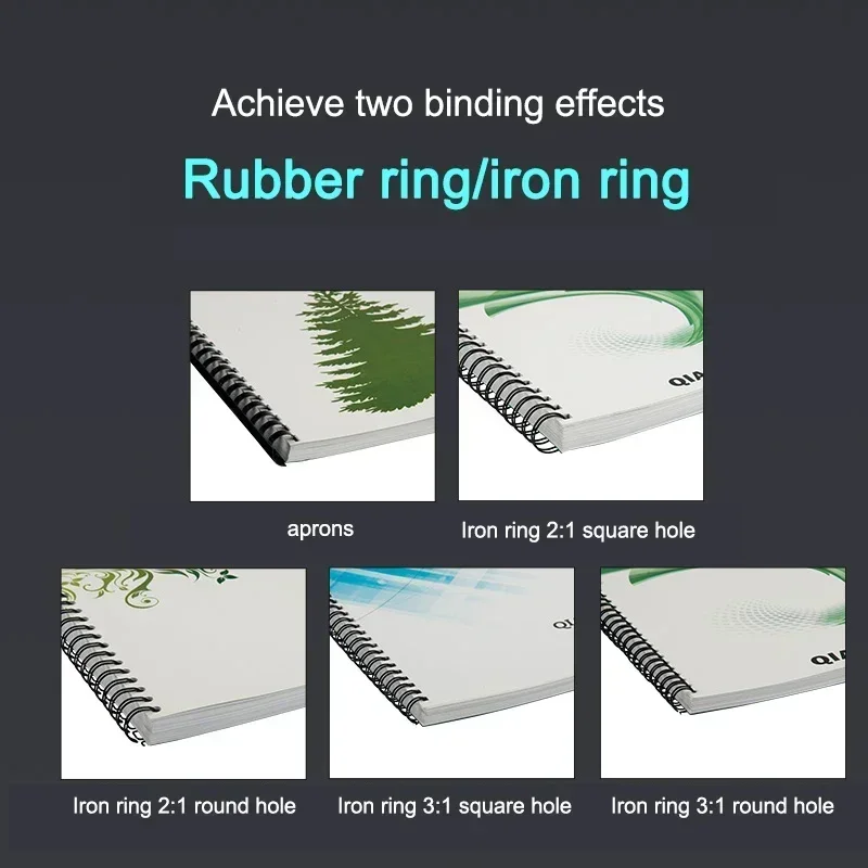 소형 전기 S600 빗 제본기 와이어 바인더 페로인 고무 링 다기능 제본기 이중 와이어 데스크 캘린더