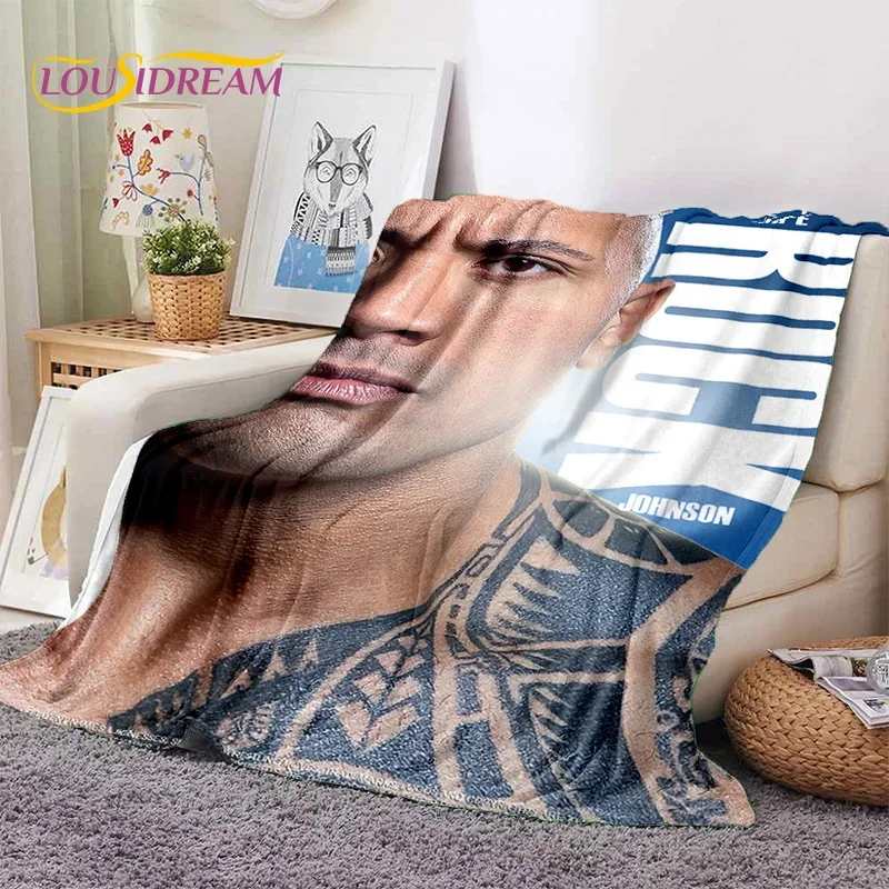 3D The Rock Dwayne Johnson Actor Soft Flannel Blanket,Throw Blanket Comfortable Blanket for Picnic Beds Sofa Home Bedroom Gift 3