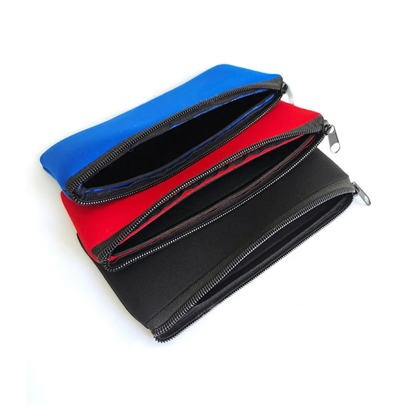 Solid Neoprene Pouch Cosmetic Makeup Bag for Women Pencil Cover Eyebrow Pencil Brushes Storage Organizer Lady Travel Wallet 3