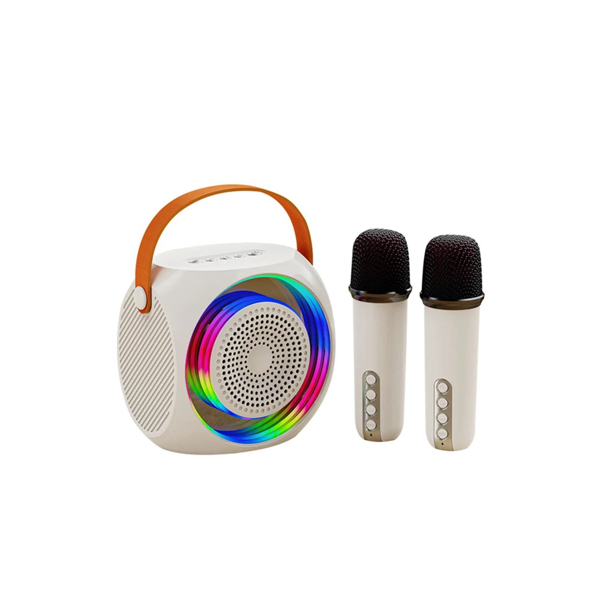 

Portable Bluetooth Karaoke Speaker Machine with 2 Microphones, Suitable for Birthday Gifts Home Parties,White