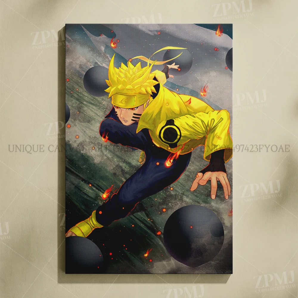Anime Wall Art: Uchiha Madara Canvas Painting - Japanese Style Home Decor