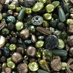 Colorful Bowknot, Star, Heart, and Butterfly Acrylic Beads - Random mix 20g (Olive green)