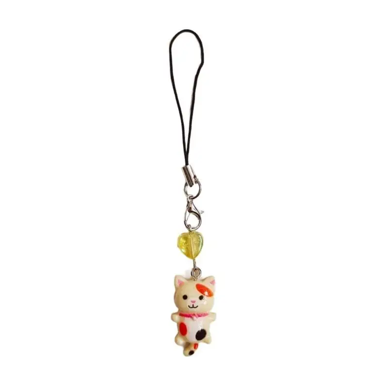 P9FE Handy-Anhänger, Schlüsselanhänger, Herz-Katze-Handyband, Umhängeband für Damen und Mädchen, Tasche, Rucksack – Detail 10