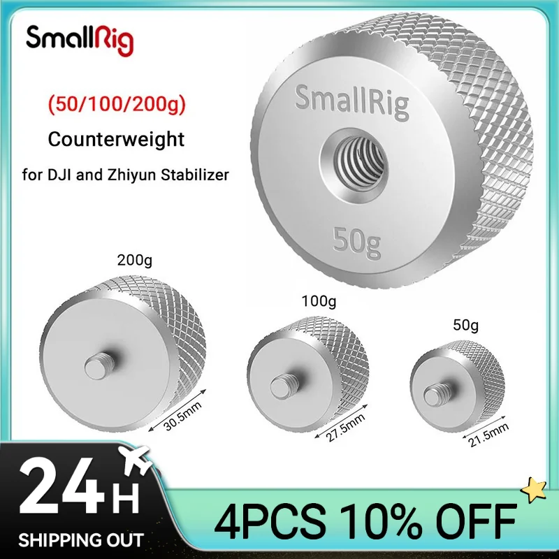 Contrappeso Smallrig (50G) Per Stabilizzatori Cardanici Dji Rs 2/Rsc 2/Rs3/Rs3 Pro Per Zhiyun-Tech 1/4 Thread Per Bilanciamento Video 2459