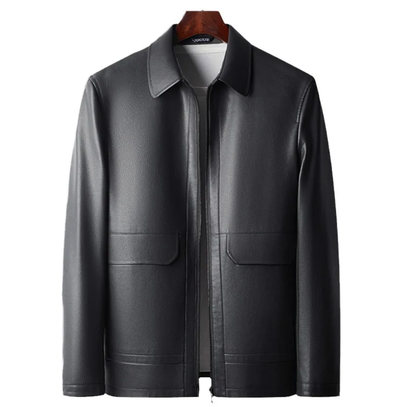 

2381 Autumn Genuine Leather Jacket Men's Slim Short Coat Young and Middle-aged