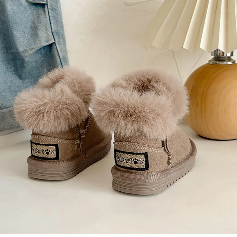 New Baby snow boots winter velvet warm children's flat shoes girls soft-soled toddler shoes boys baby cotton