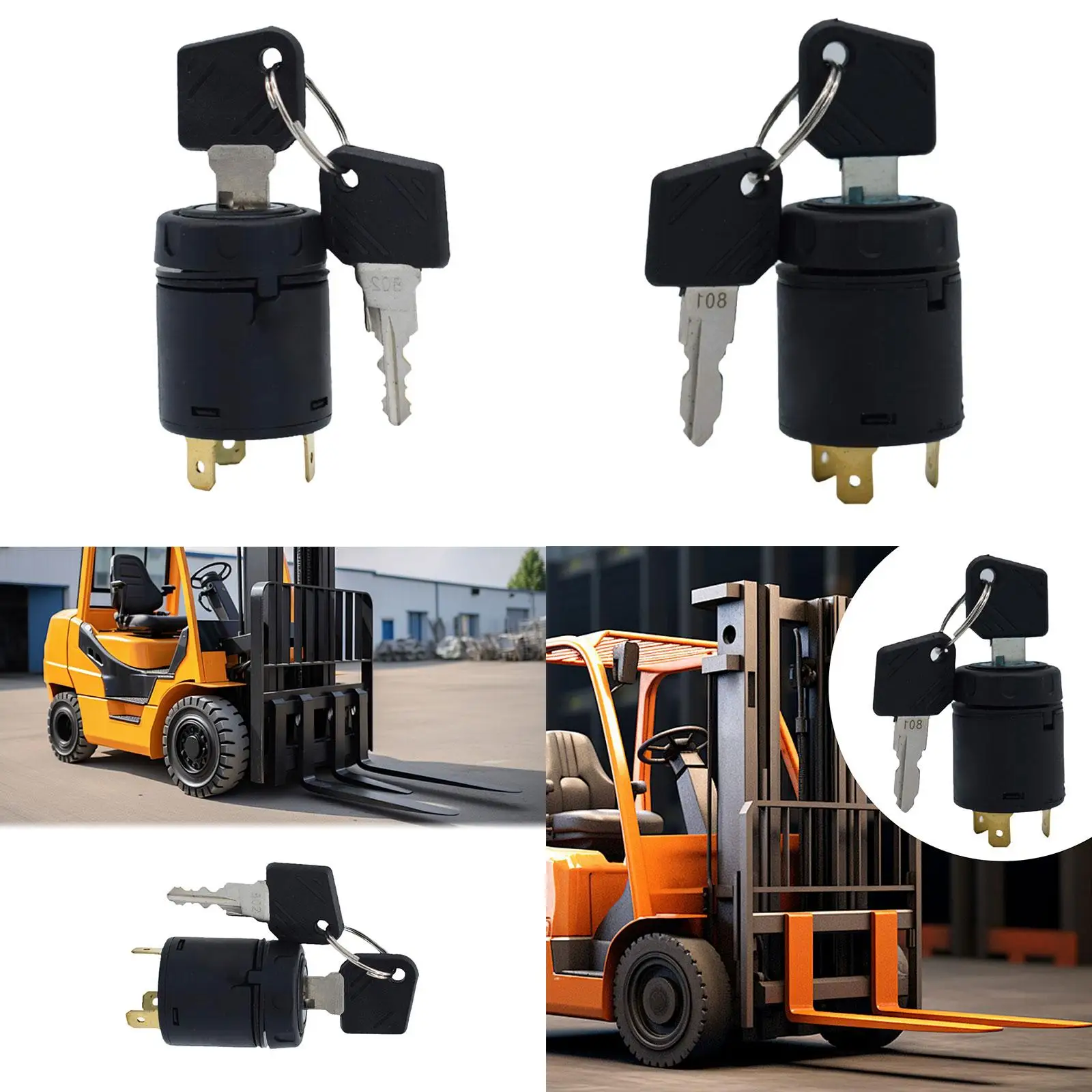 Forklift Key Switch Forklift Ignition Switch Directly Replace Part Key for Agricultural Trailer