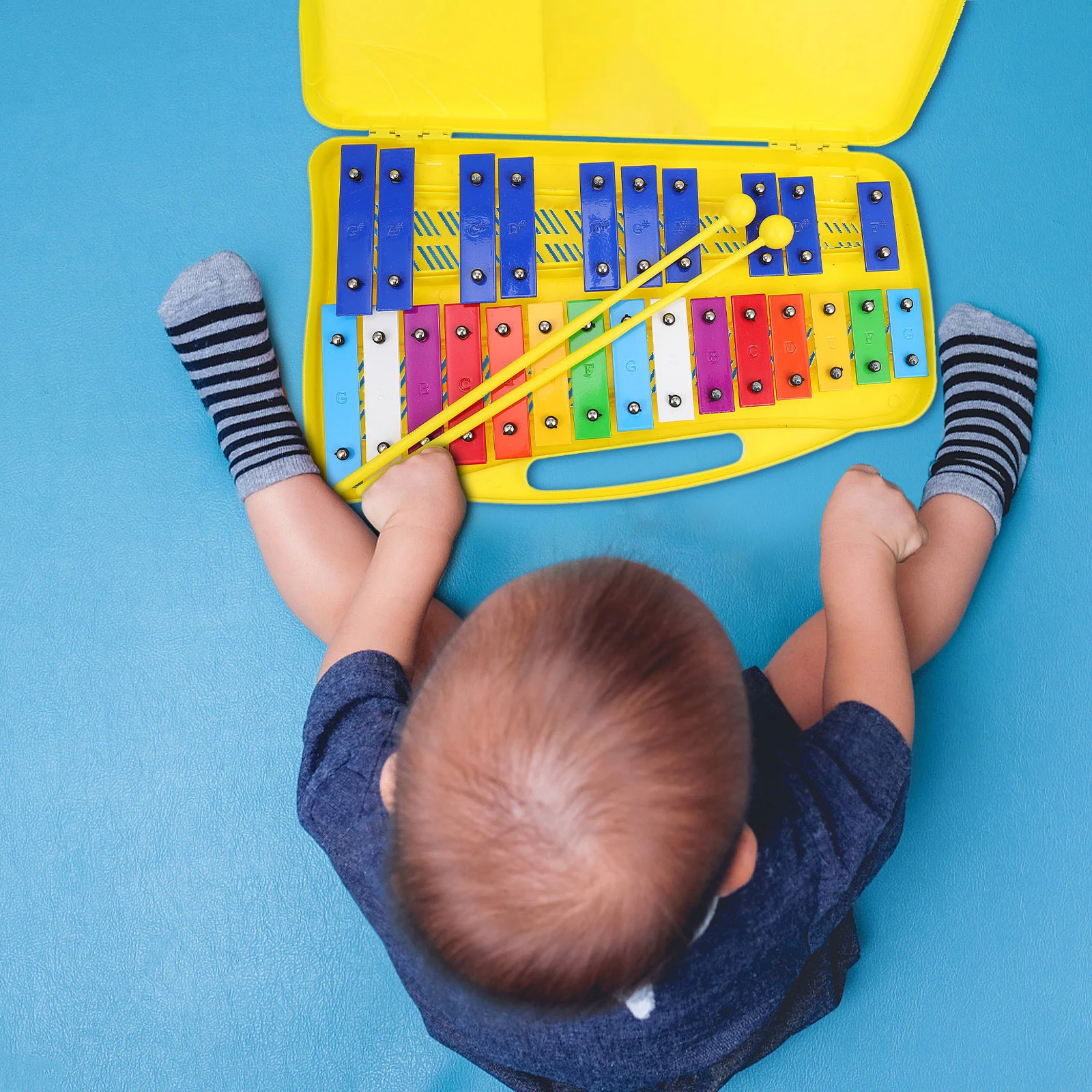 25-tone Xylophone Piano Playing Excellent Intonation Metalofono Notes Workmanship Xylophone with Box School kid Music Instrument xylophone toys