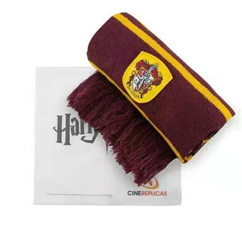 Anime Harries Gryffindor Student Campus CosPlay Scarfs Potters Hufflepuff College Badge Handsome Acrylic Halloween Assembly Gift Scarf accessories