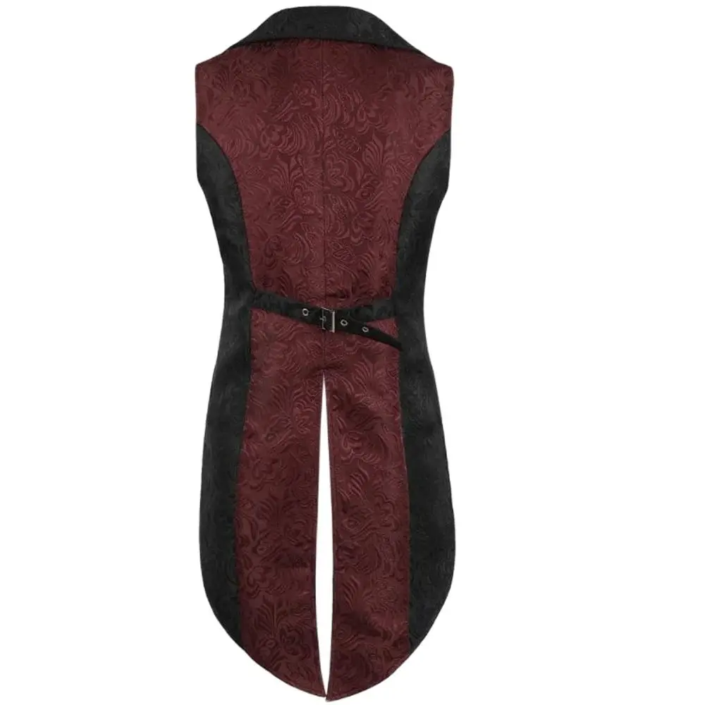 One Breasted Victorian Sleeveless Outerwear Tailcoat Cosplay Prom Costumes Gilet Men Medieval Jacquard Steampunk Gothic Vest