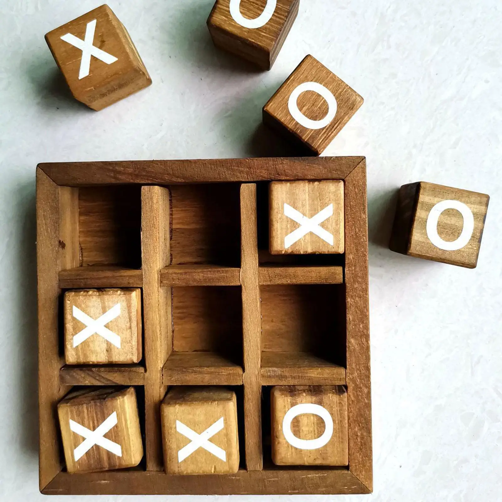 Wooden Tic TAC Toe Game Strategy Board Games Party Favor Fun Indoor Brain Teaser Travel for Home Adults Friends Decor images - 6