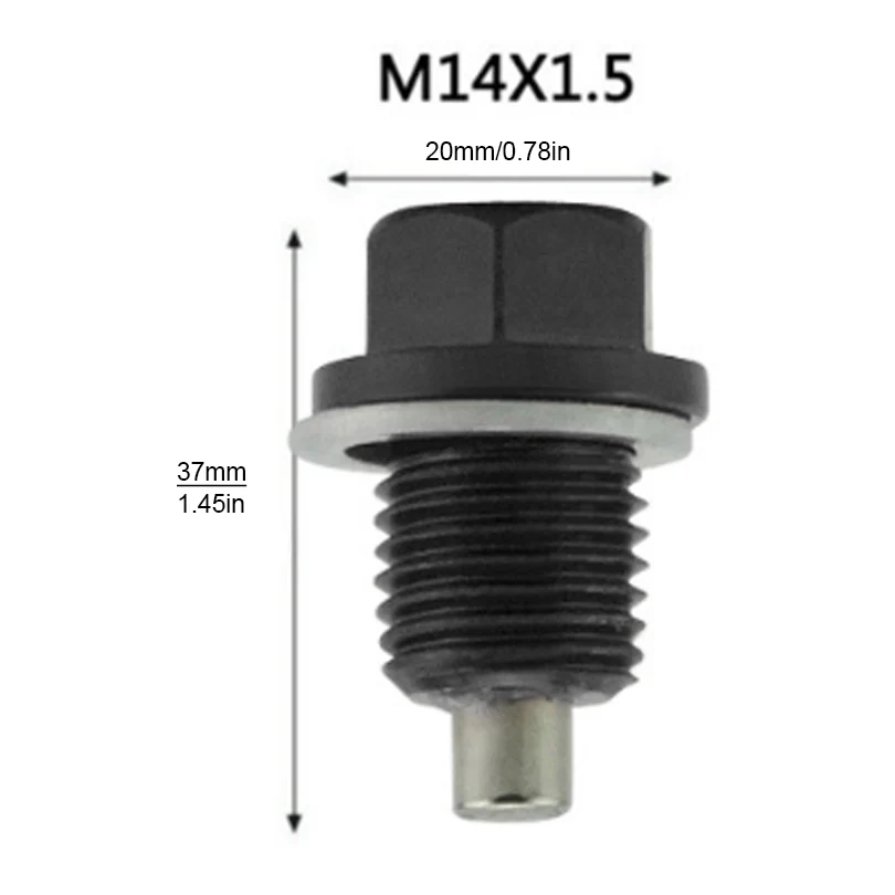 Magnetic oil drain plug M14 x 1.5 Aluminum Magnetic Oil Drain Plug Fit for Honda / Ford / Hyundai Crush Washer Gasket Universal