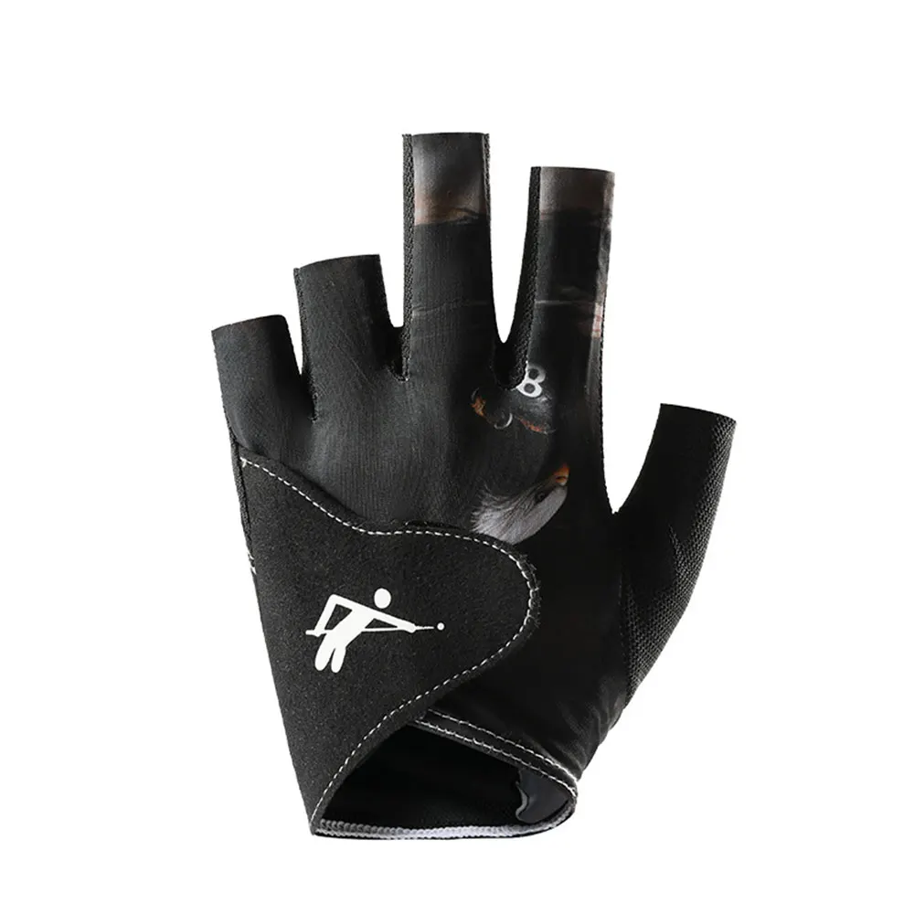 Billiards Glove Left Hand Half Finger Snooker Non Slip Stickers Elastic Training Gloves Accessories pool gloves,billiard accessories