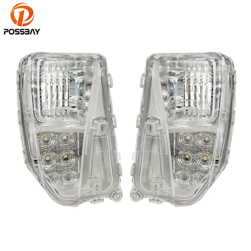 

POSSBAY передний бампер автомобиля влево/правый туман светильник в сборе белый СВЕТОДИОДНЫЙ дневной светильник авто дальнего света для Toyota Prius 12-15