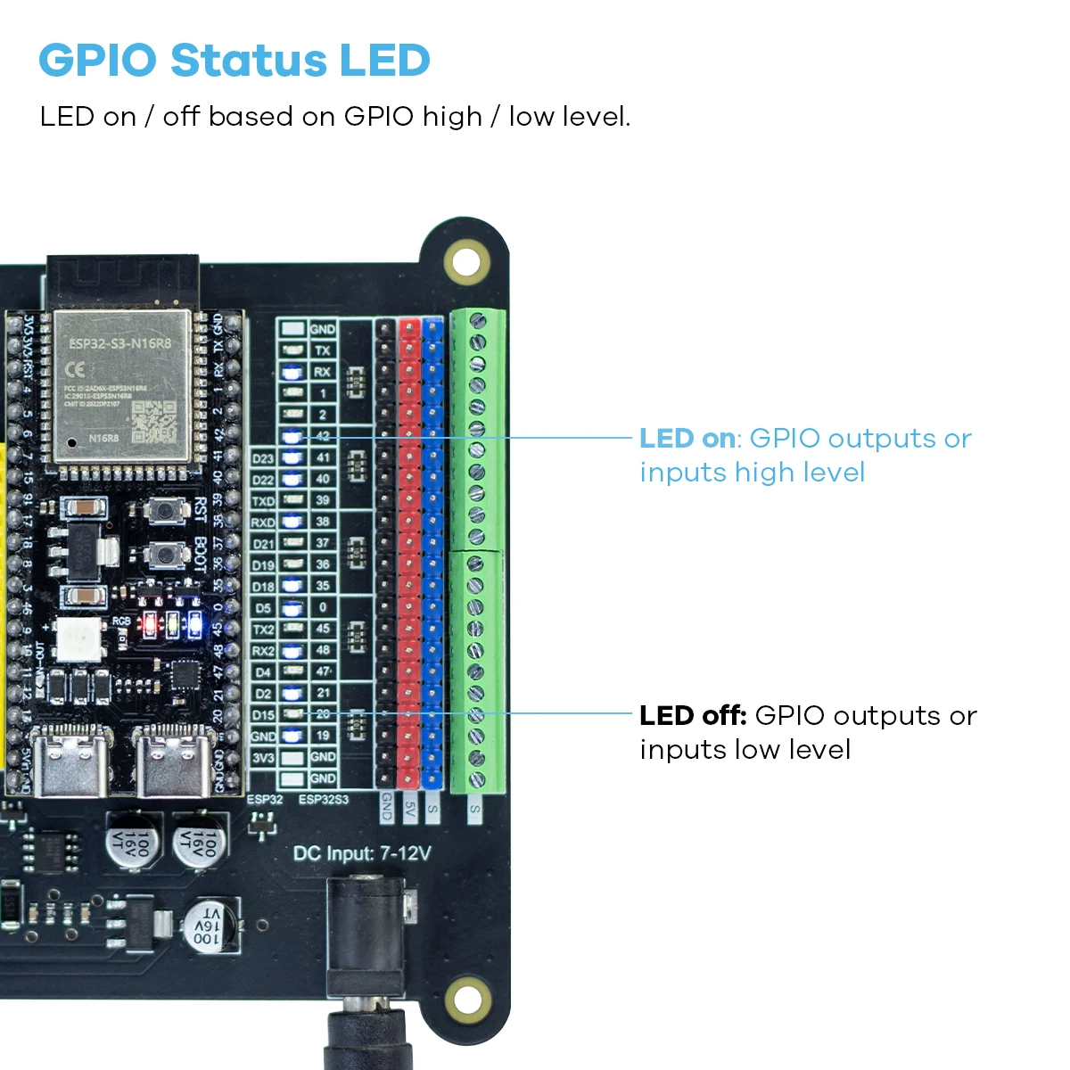 รูปสินค้า บอร์ดเชื่อมต่อ ESP32 สำหรับพัฒนาโปรเจกต์ IoT