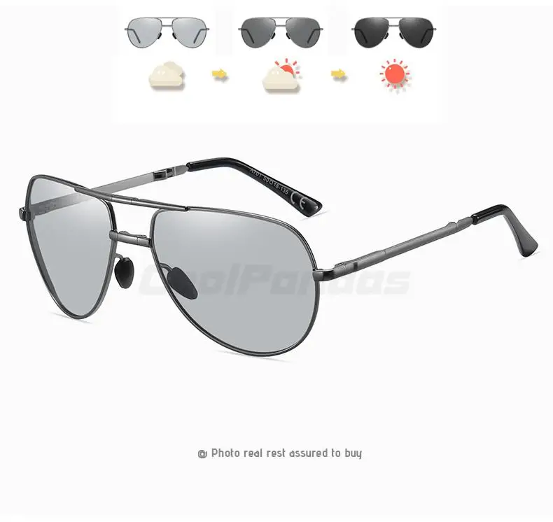 CoolPandas Mode Klapp Sonnenbrille Für Männer Luftfahrt Polarisierte Photochrome Gläser Frauen Tag Nacht Vision Brillen Anti-glare – Detail 23