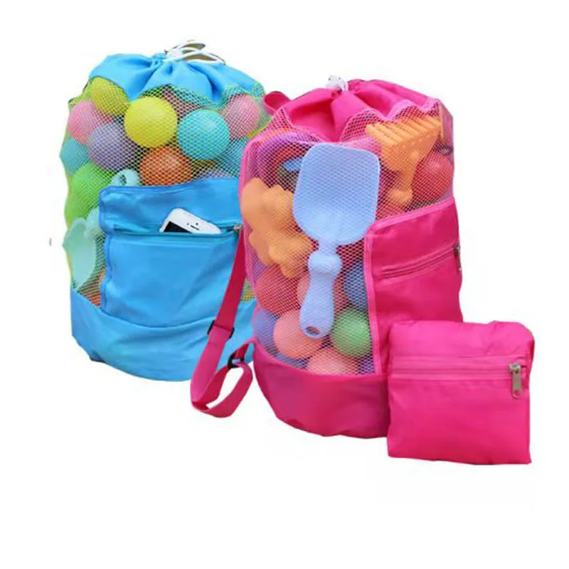 

Новый пляжный Детский рюкзак для хранения игрушек, дорожный уличный рюкзак, полотенце для купания, Сетчатая Сумка на шнурке, можно переносить, складывать
