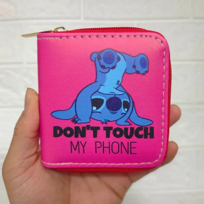 Disney Anime Lilo Stitch Cartoon Coin Bag Lovely Wallet Cartoon Pu Girl Boy Card Gchildren Clutch Children's Birthday Gifts New 4