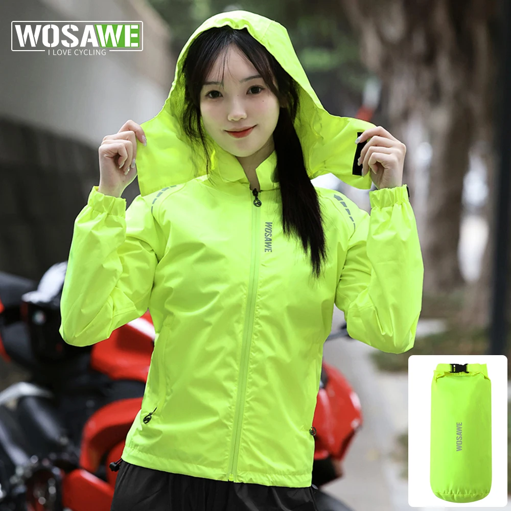 

WOSAWE Waterproof Motorcycle Raincoat Women Rain Jacket Camping Fishing Hiking Electric Scooter Travel Windbreaker Rain Clothes