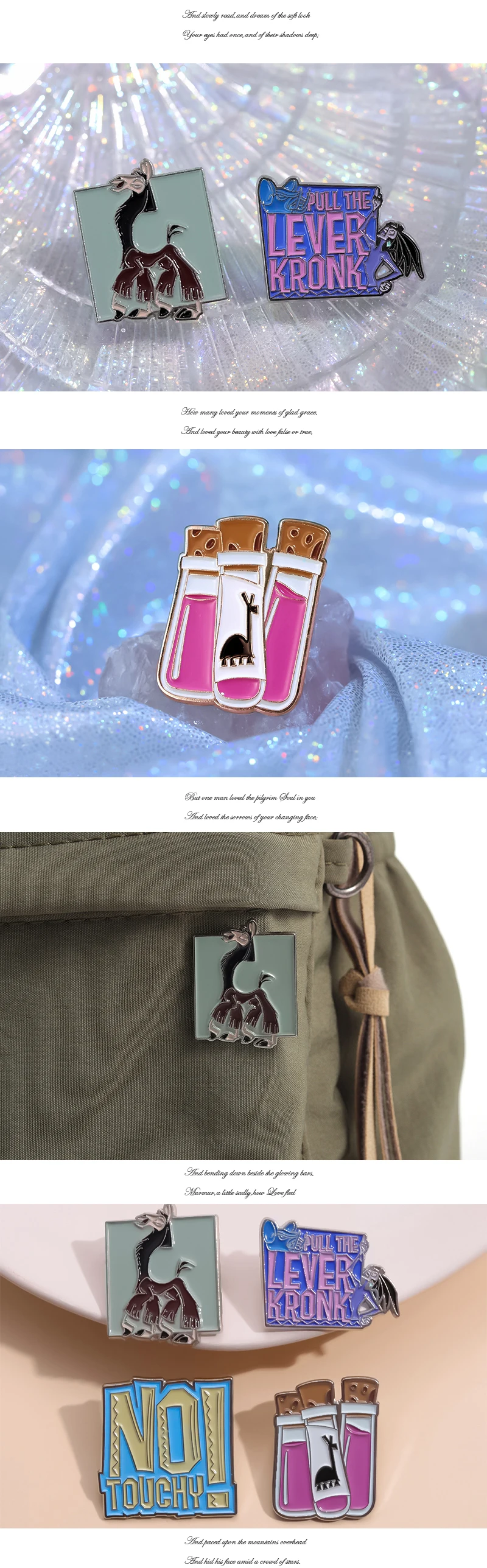Lama-Trank-Emaille-Anstecknadeln, individuelle Trank-Broschen, Anstecknadeln, Cartoon-Tier, lustiger Film, Schmuck, Geschenk für Kinder und Freunde – Detail 2