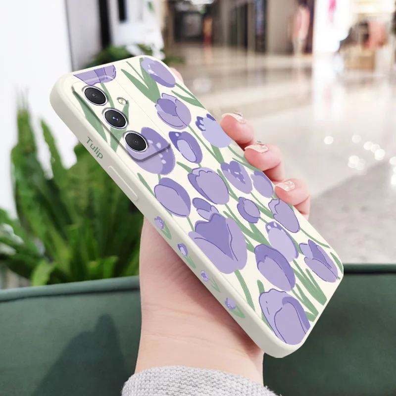 Illustrated Tulip Phone Case - Stylish Floral Design Cover