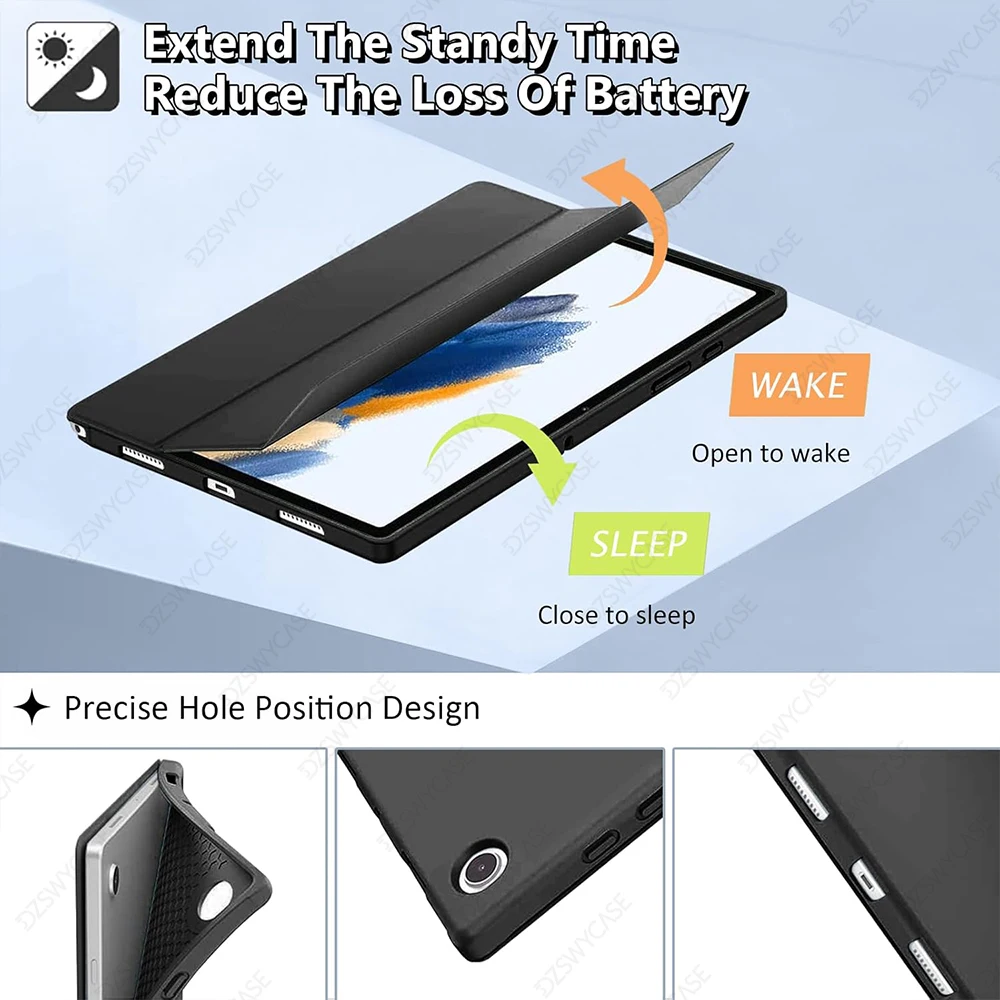 Silicone Slim Trifold Stand Tablet Case with Auto Sleep/Wake Feature