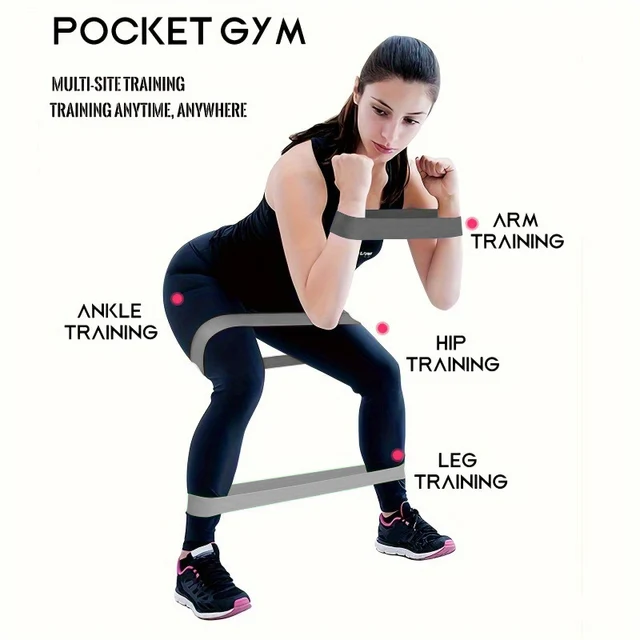 5 pieces of gradient color elastic bands, squat elastic rings, hip tension bands, yoga resistance bands, suitable for squats 3