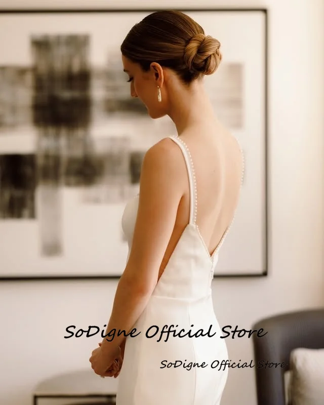 SoDigne Mermaid Satin Wedding Dress Square Collar Sleeveless Pearls Bride Dresses 2025 Bridal Gowns vestidos de novia Customized 18 S0e11353849d749f78d1eda2c13764135d