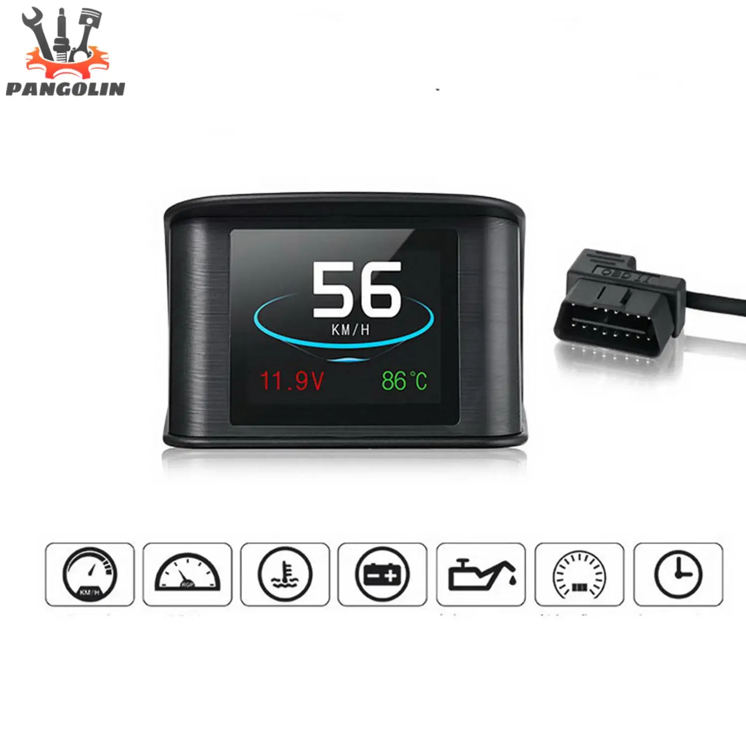 

1 шт. Автомобильный дисплей P10 OBD2 HUD цифровой спидометр Автомобильный бортовой компьютер с расходом топлива температура воды и масла