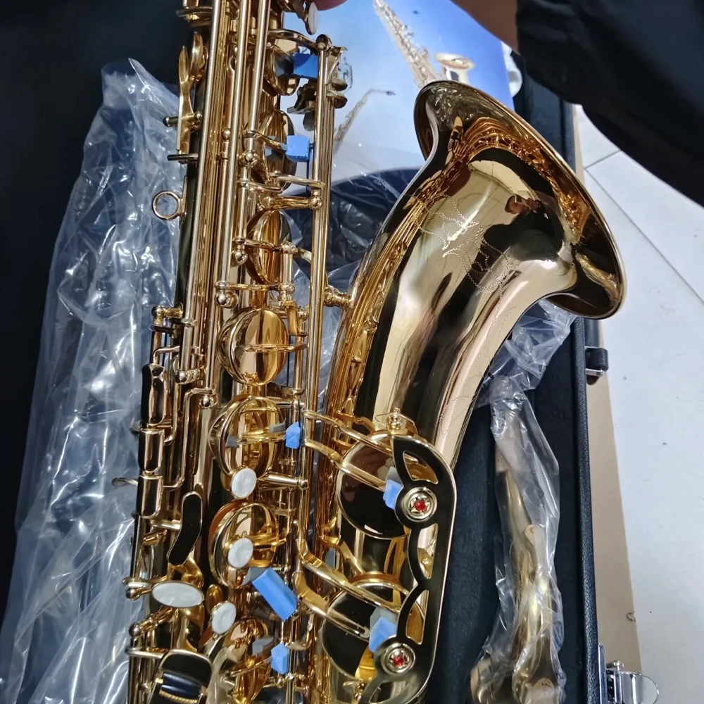 

Professional Q3 tenor saxophone B-flat lacquered gold brass double rib reinforcement one-to-one engraved pattern jazz music