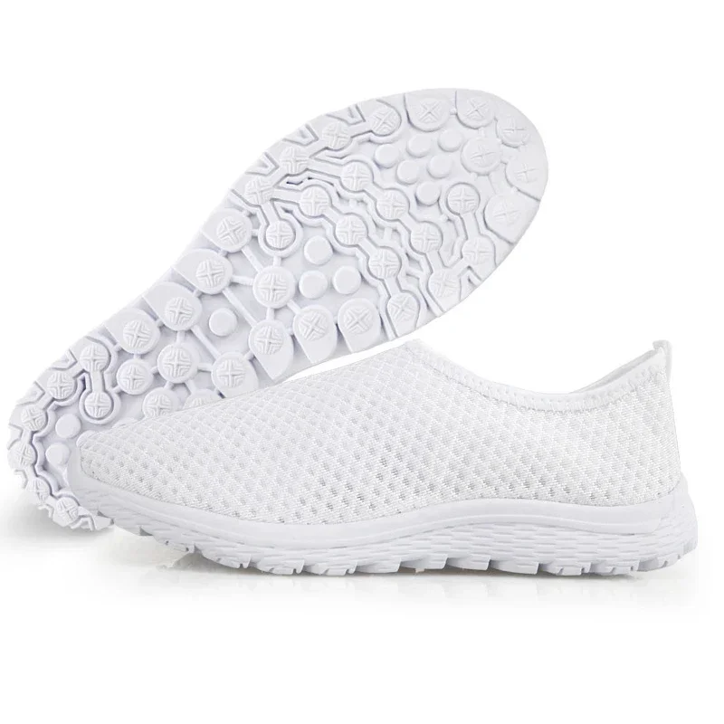 Summer Women Mesh Flat Shoes Comfort Walk Female Slip-on Footwear Black Cat Pattern Breathable Lady Beach Flats