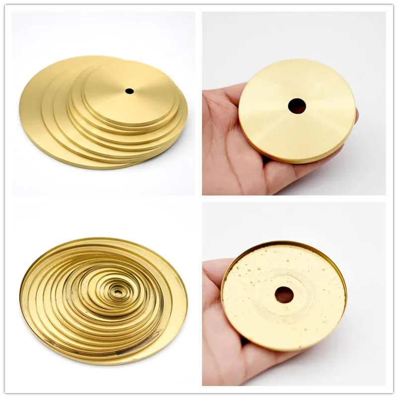 Desk lamp hardware accessories M10 hole Brass Folded Round Cap Glass Ceramic Mouth Cap Hollow Tube Sealing Round Sheet Lighting Accessories DIY Lampshade Cover