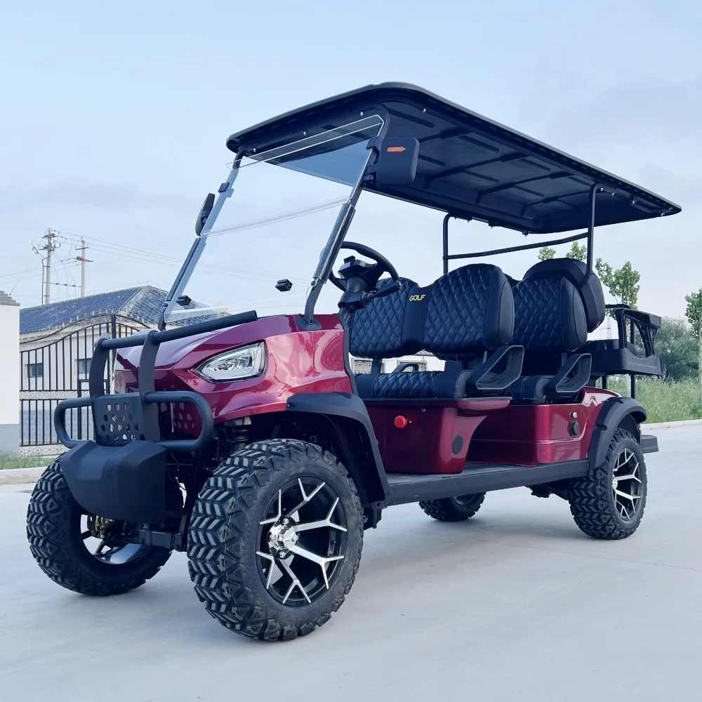 

Chinese Factory 2 4 6 Seater Electric Club Car with Solar Panel Golf Carts for Sale Lithium Battery Cheap Golf Buggy Prices