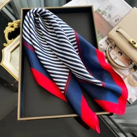 Luxury Silk Hair Square Scarf Women Satin Neck Tie Hand Wrist Foulard Summer Print Shawl Wraps Head Kerchief Hijab Bandana New 4