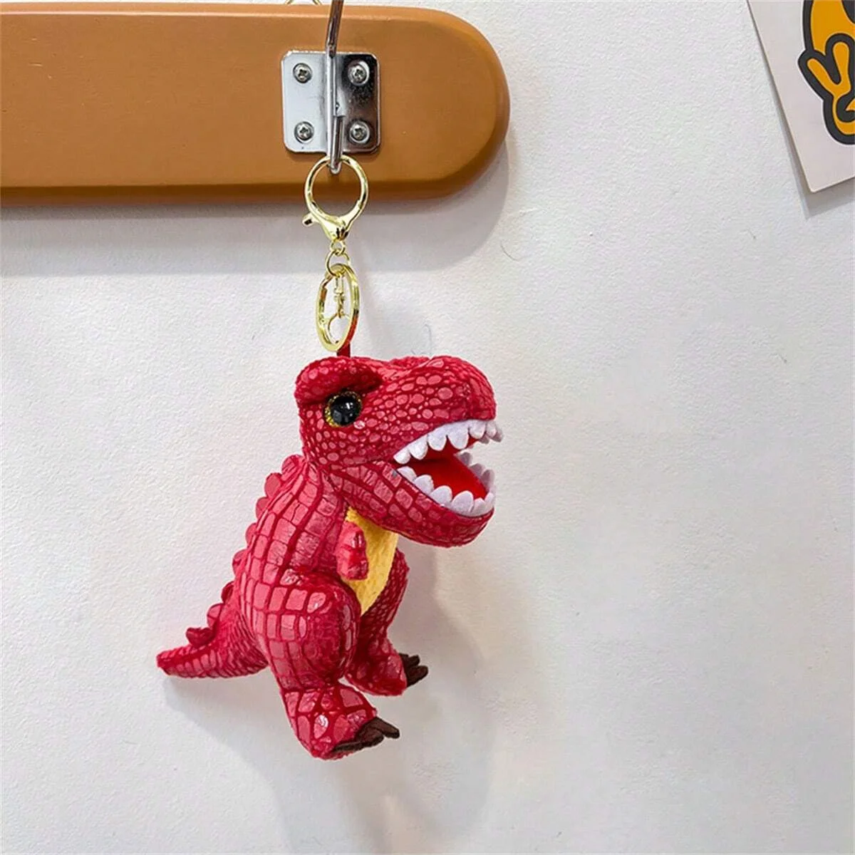 Dinosaur Plush Keychain Soft Stuffed Animal Key Ring, 14cm Cute Bag Accessory for Backpack
